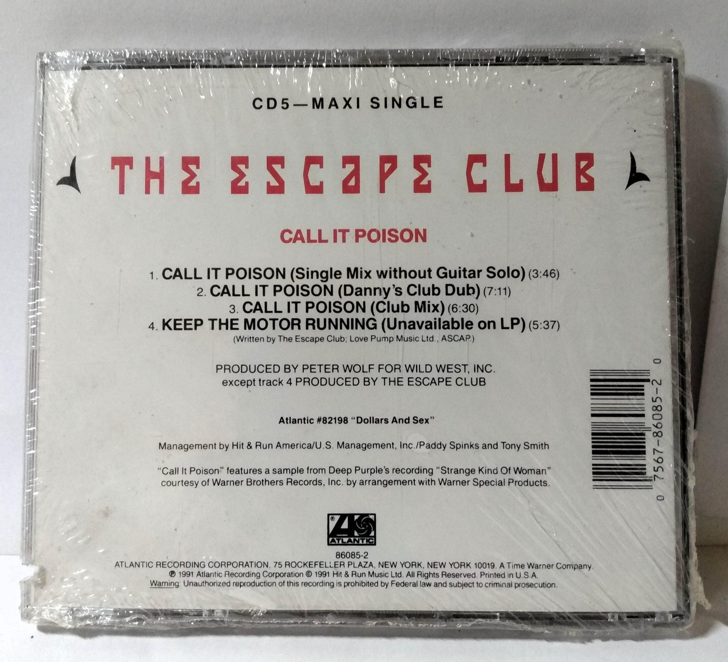The Escape Club Call It Poison Synthpop Maxi Single CD 1991 - TulipStuff