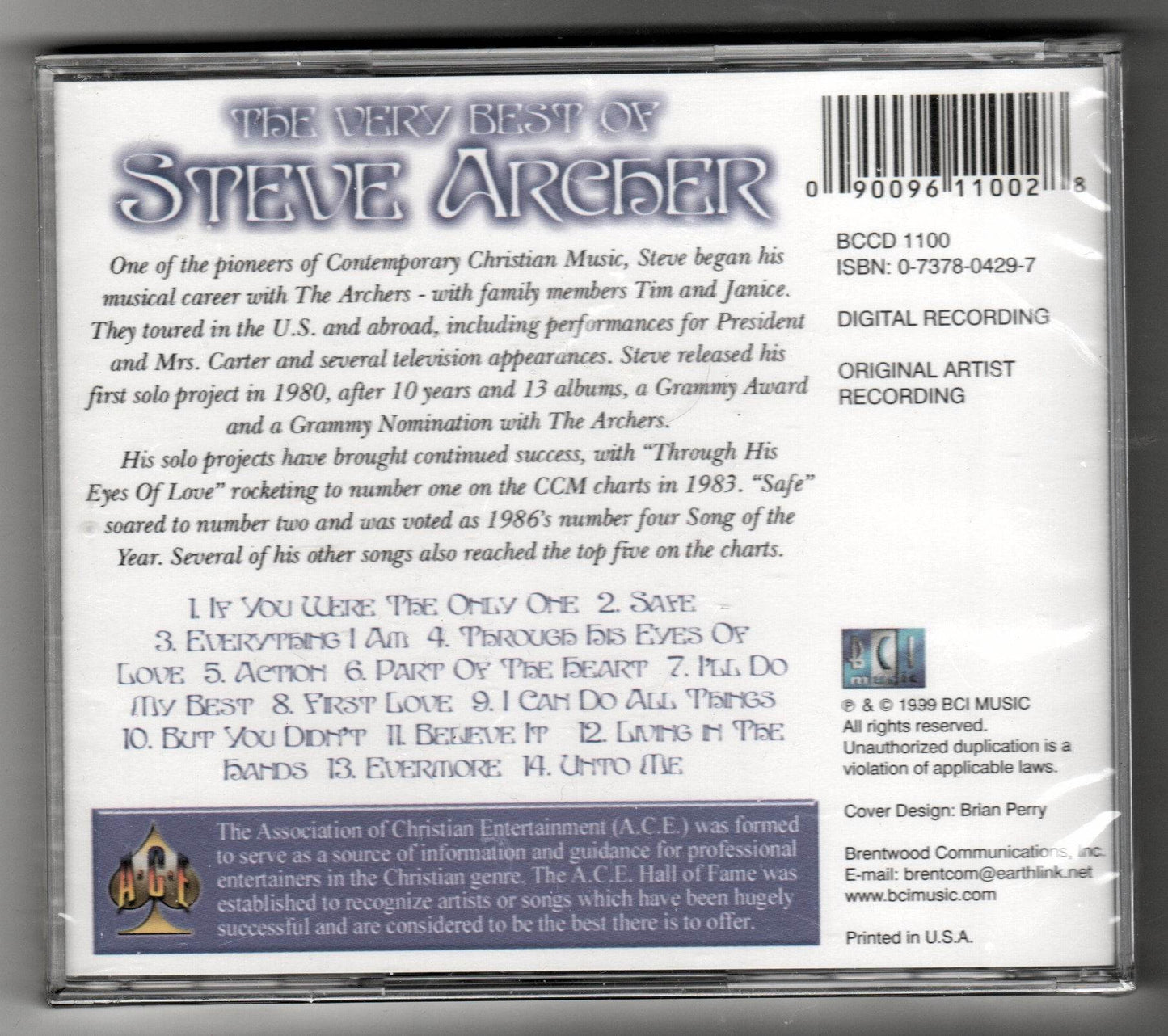The Very Best Of Steve Archer Christian Pop Rock Album CD 2000 - TulipStuff