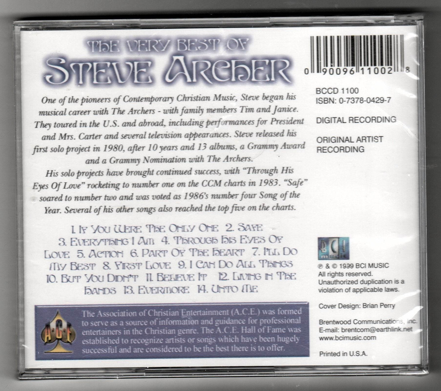 The Very Best Of Steve Archer Christian Pop Rock Album CD 2000 - TulipStuff
