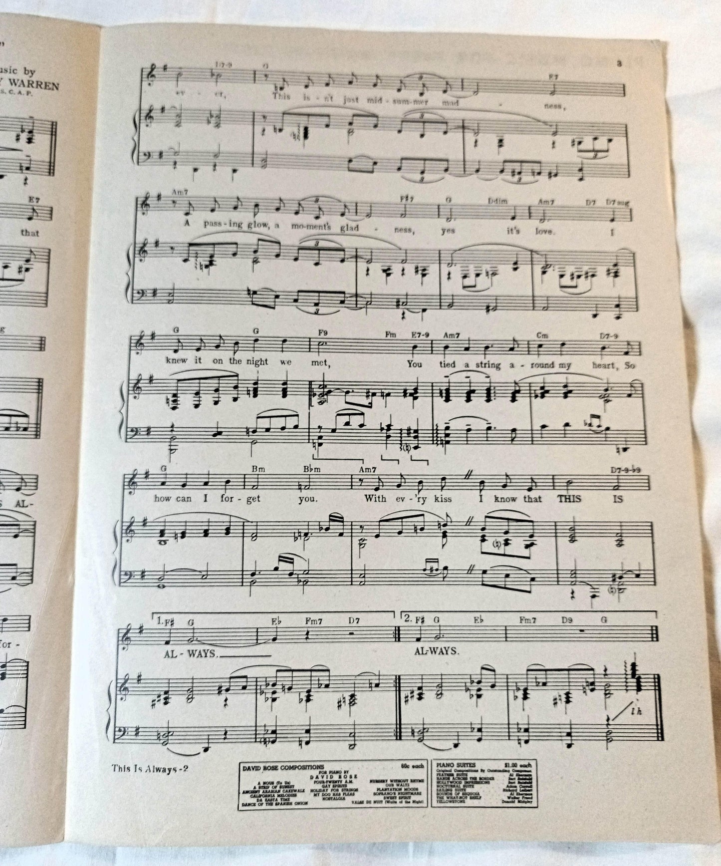 This Is Always Three Little Girls In Blue Sheet Music 1946 June Haver - TulipStuff