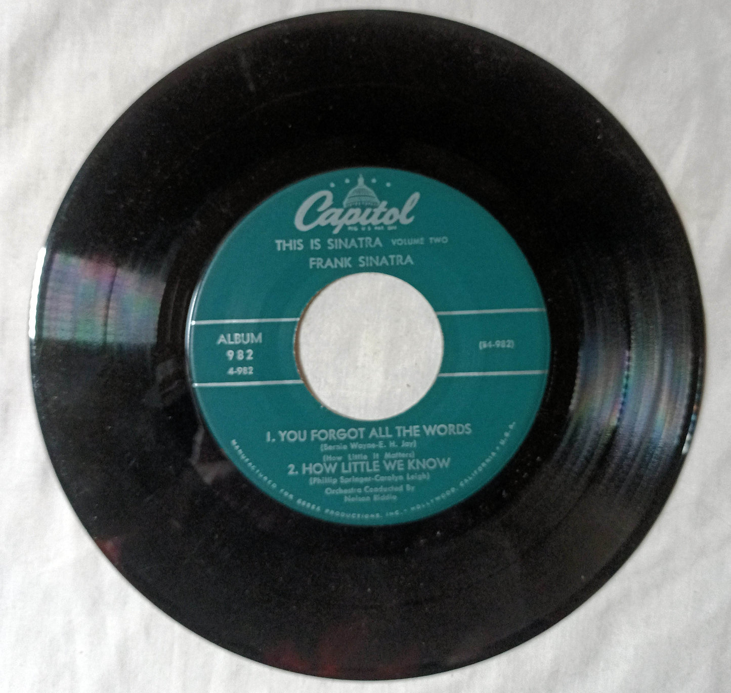 Frank Sinatra This Is Sinatra Volume 2 Part 4 7" Vinyl EP Capitol 1958 - TulipStuff