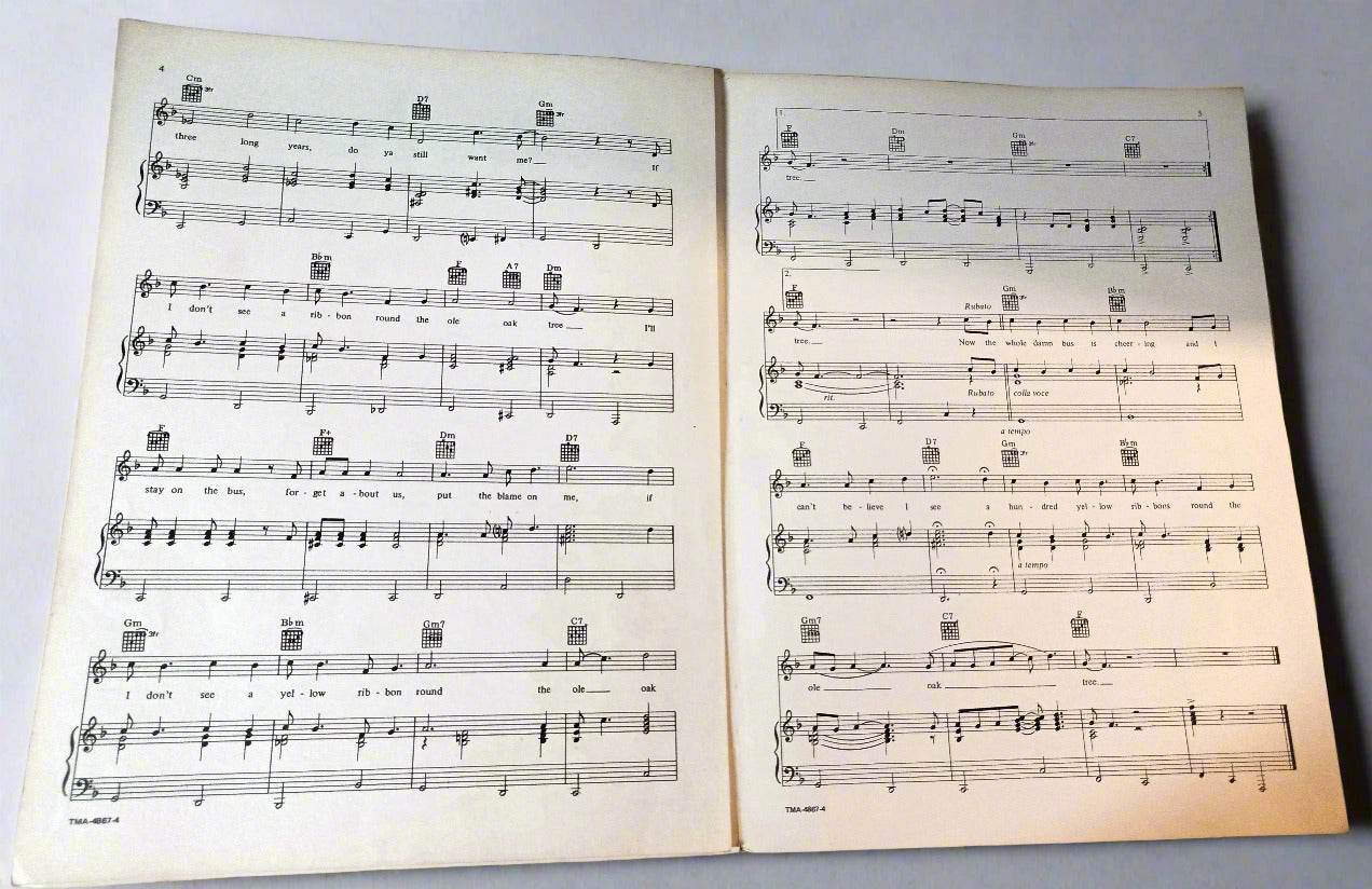 Tie A Yellow Ribbon Round The Ole Oak Tree Tony Orlando Dawn Sheet Music - TulipStuff