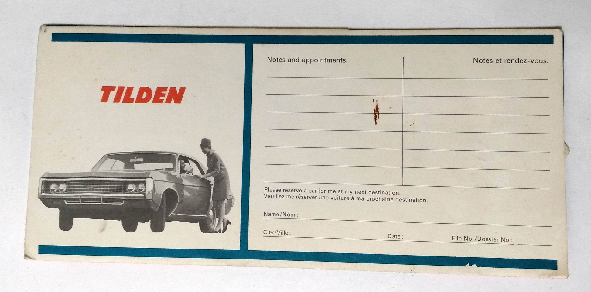 Tilden Rent-A-Car System Customer Welcome Folder Canada Late 1960's - TulipStuff