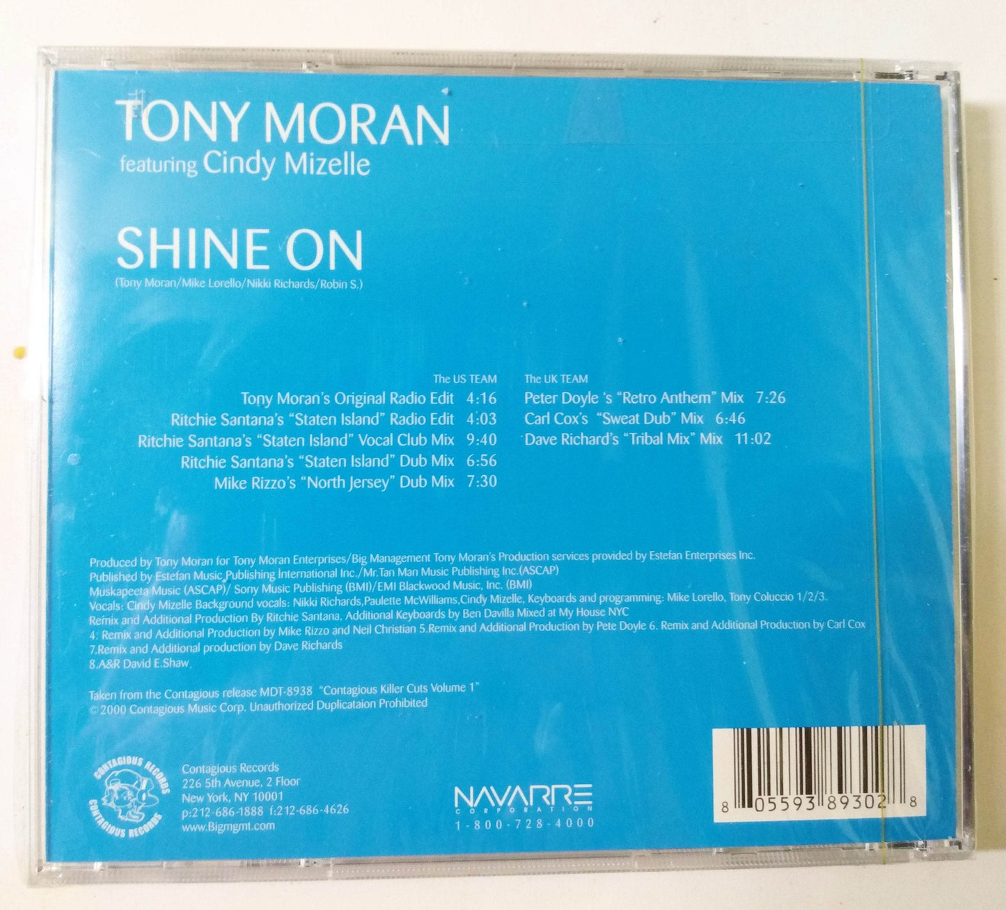 Tony Moran Featuring Cindy Mizelle Shine On US UK Remixes CD 2000 - TulipStuff