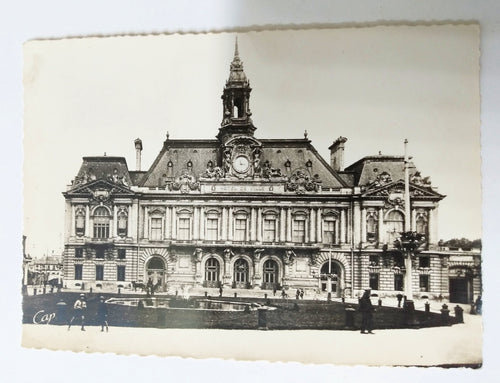 Tours L'Hotel de Ville France 1910's Real Photo Postcard - TulipStuff