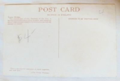 Ship Passing Under Tower Bridge London Postcard WW2 Churchill 1943 - TulipStuff