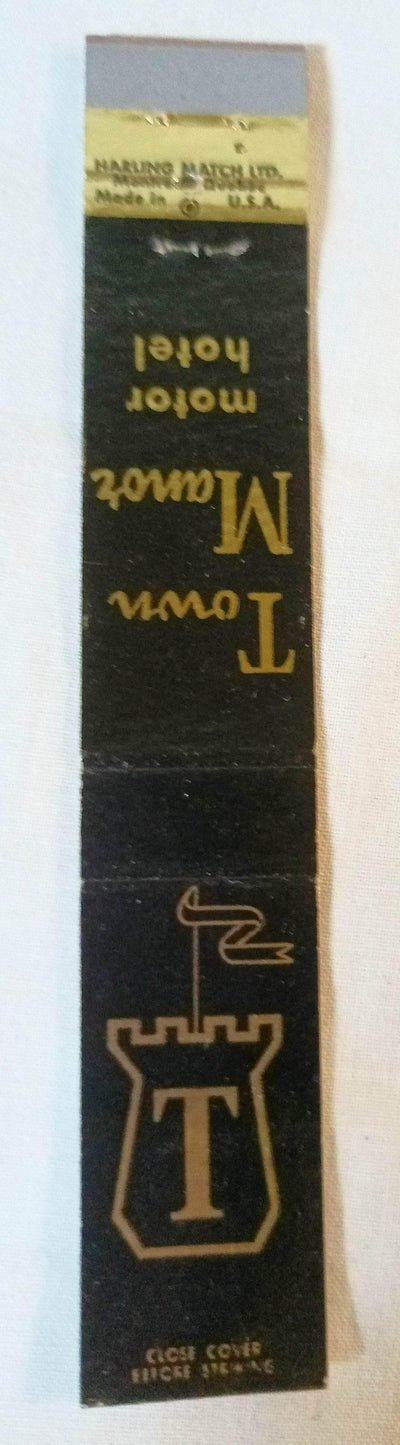 Town Manor Motor Hotel Hamilton Ontario Canada Matchbook Cover 1960's - TulipStuff
