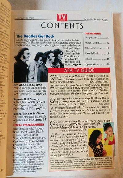 TV Guide Beatles '95 Special Collector's Edition Nov 18-24 1995 - TulipStuff
