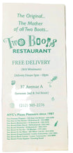 Load image into Gallery viewer, Two Boots Pizza Restaurant Original Location Takeout Menu Early 2000's - TulipStuff