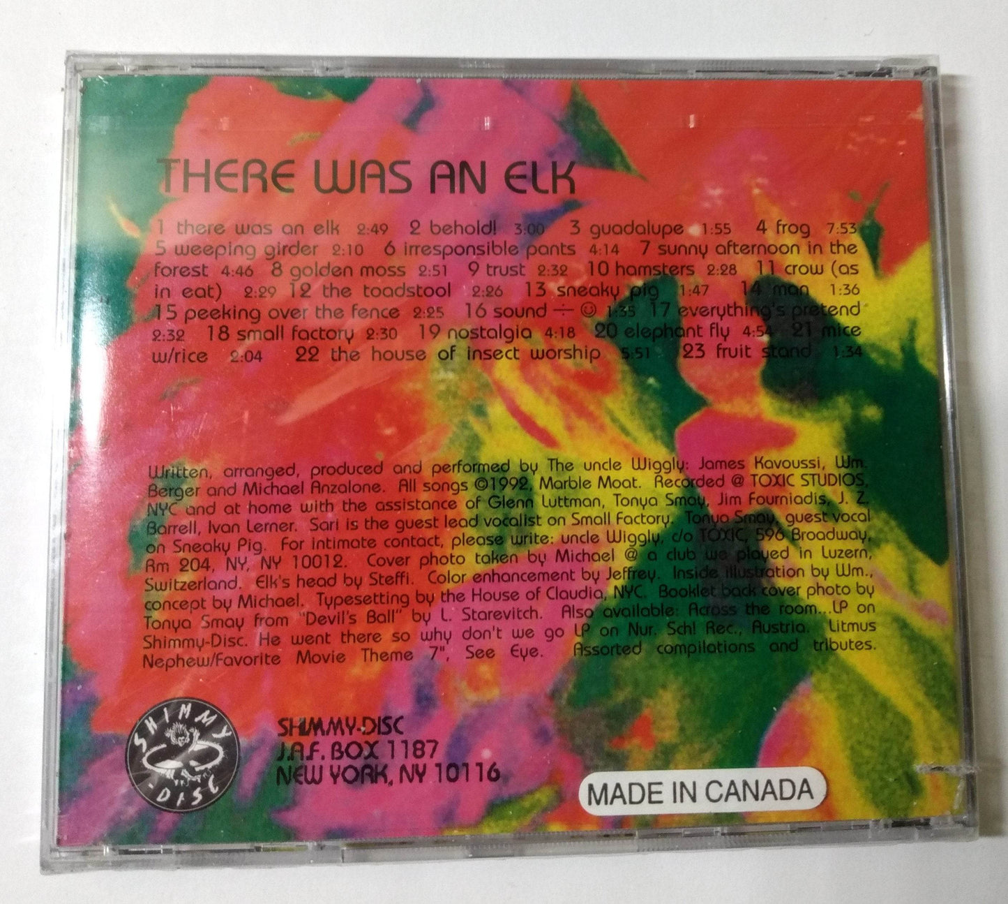 Uncle Wiggly There Was An Elk Alternative Rock Album CD Shimmy Disc 1992 - TulipStuff