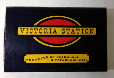 Victoria Station Railroad Themed Steakhouse Vintage Matchbook 1980's - TulipStuff