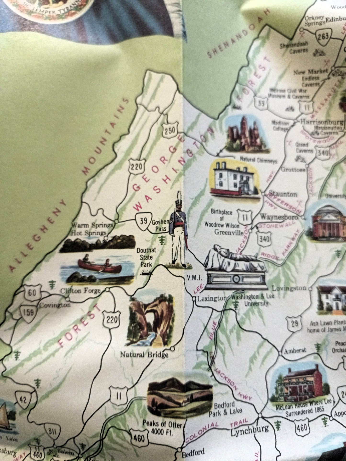 Virginia Official State Highway Map Dept Of Highways 1966 - TulipStuff