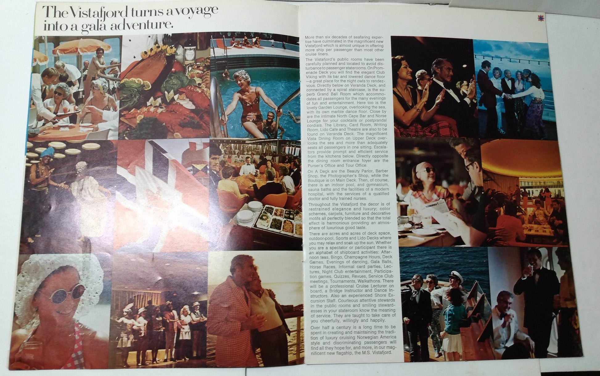 Norwegian America Line ms Vistafjord 1975 Four Continent Cruise Brochure - TulipStuff