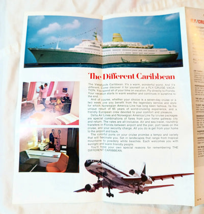 Norwegian America Line Vistafjord 1976 Caribbean Fly Cruise Brochure - TulipStuff