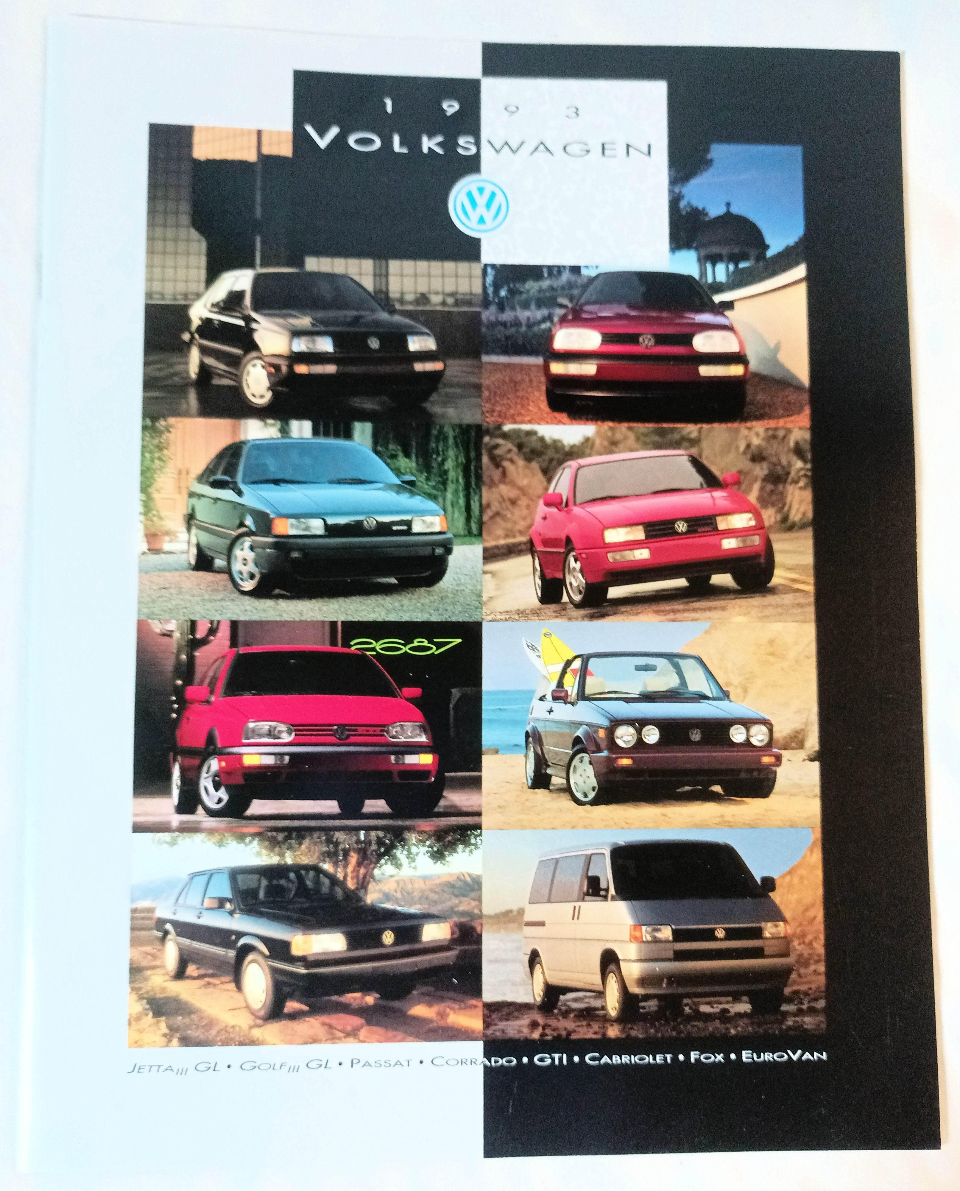 Volkswagen 1993 Full Line Dealer Sales Brochure Jetta Golf EuroVan