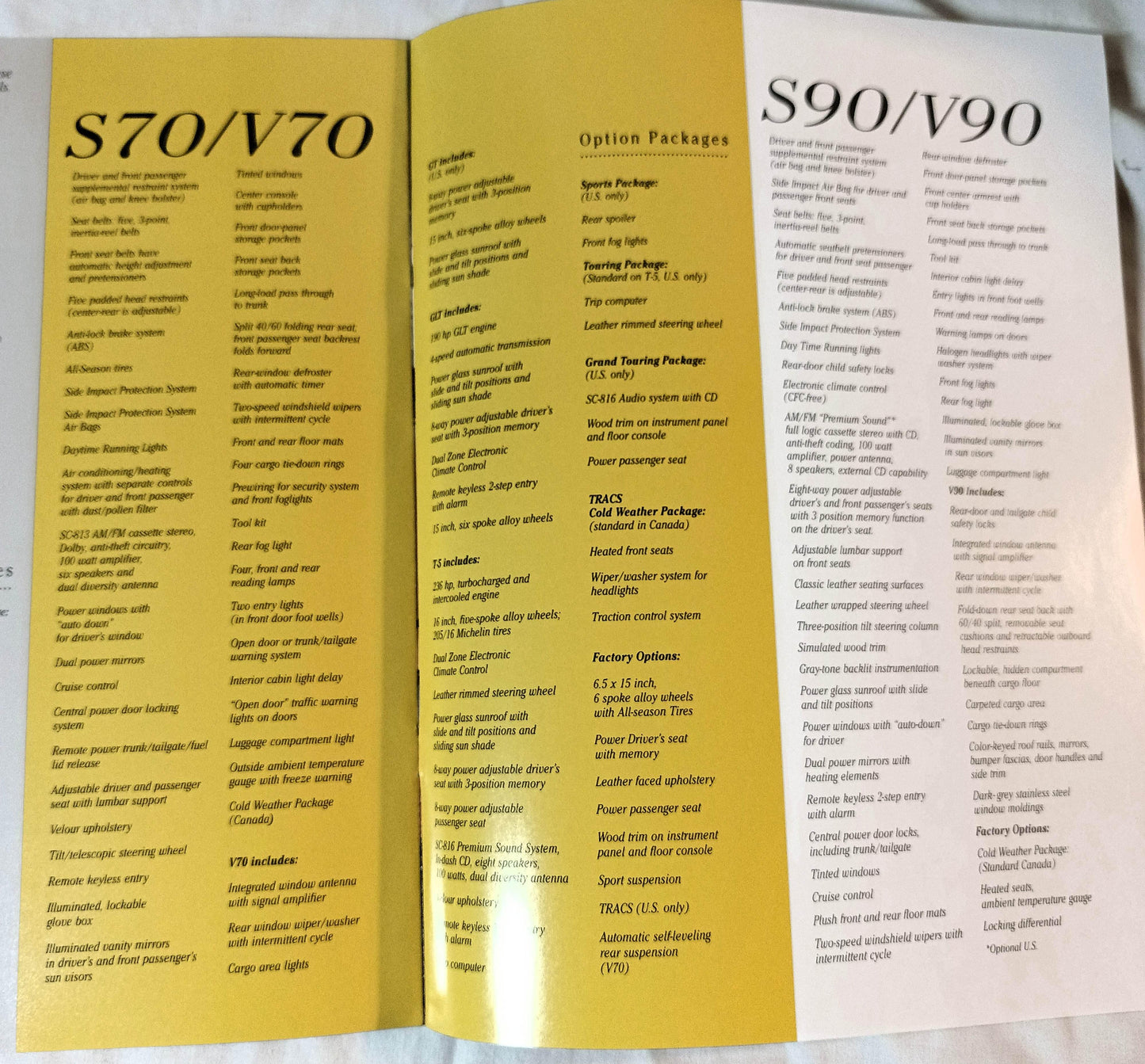 Volvo US Full Line Dealer Sales Brochure 1998 C70 S70 C70 S90 V90 - TulipStuff