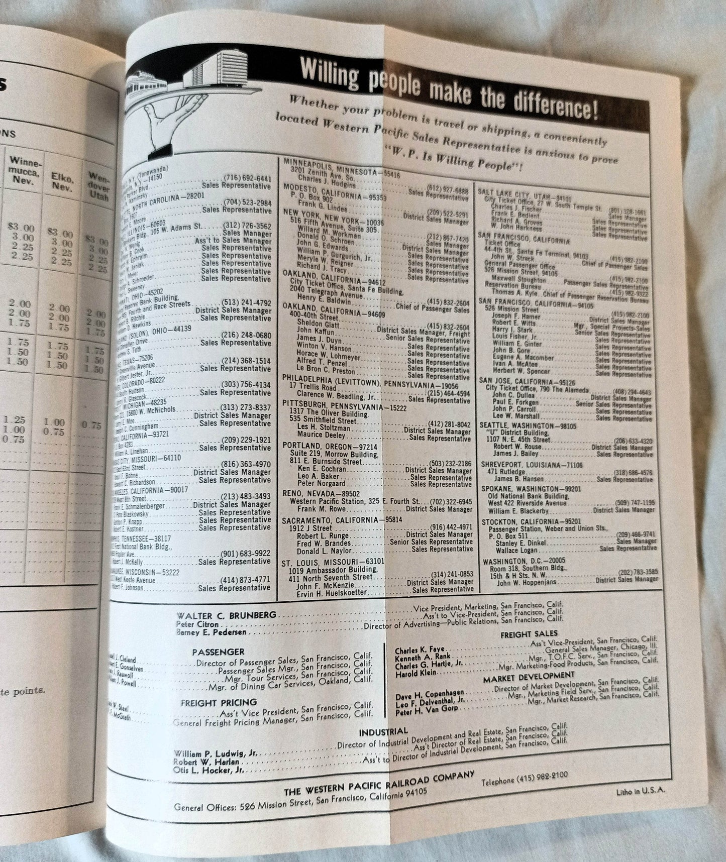 Western Pacific Railroad California Zephyr Vista-Dome 1967 Timetable - TulipStuff