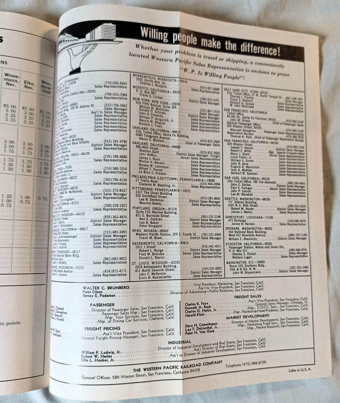 Western Pacific Railroad California Zephyr Vista-Dome 1967 Timetable - TulipStuff
