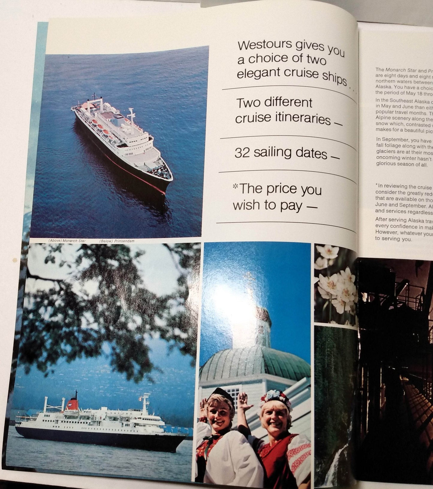 Westours Prinsendam Monarch Star Alaska Cruises Brochure 1977 - TulipStuff