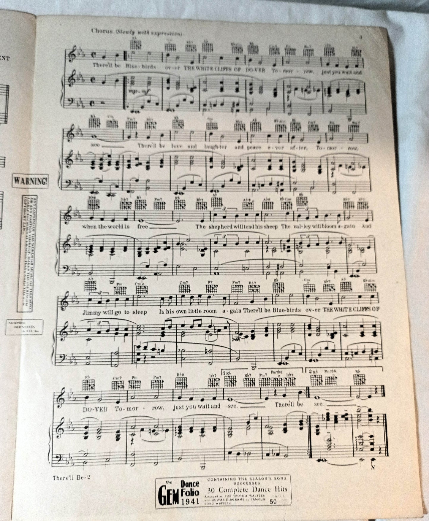 There'll Be Blue Birds Over The White Cliffs Of Dover Rose Marie 1941 - TulipStuff