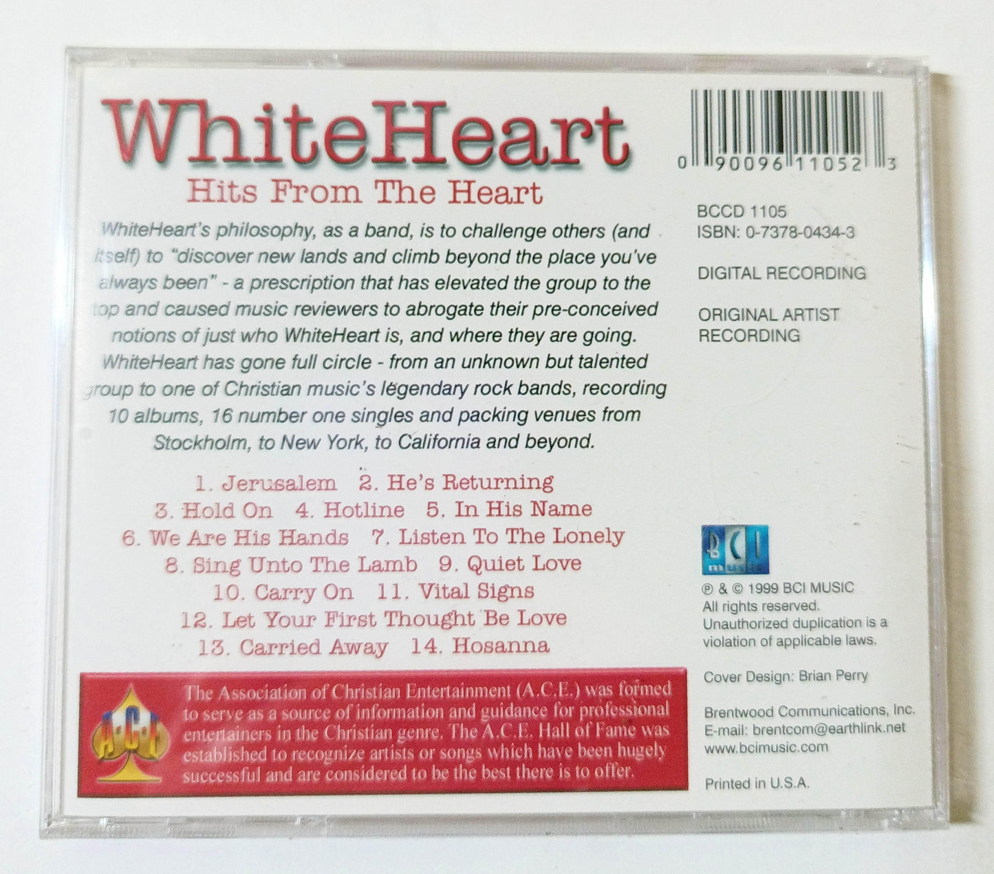 WhiteHeart Hits From The Heart Christian Pop Rock Album CD 1999 - TulipStuff