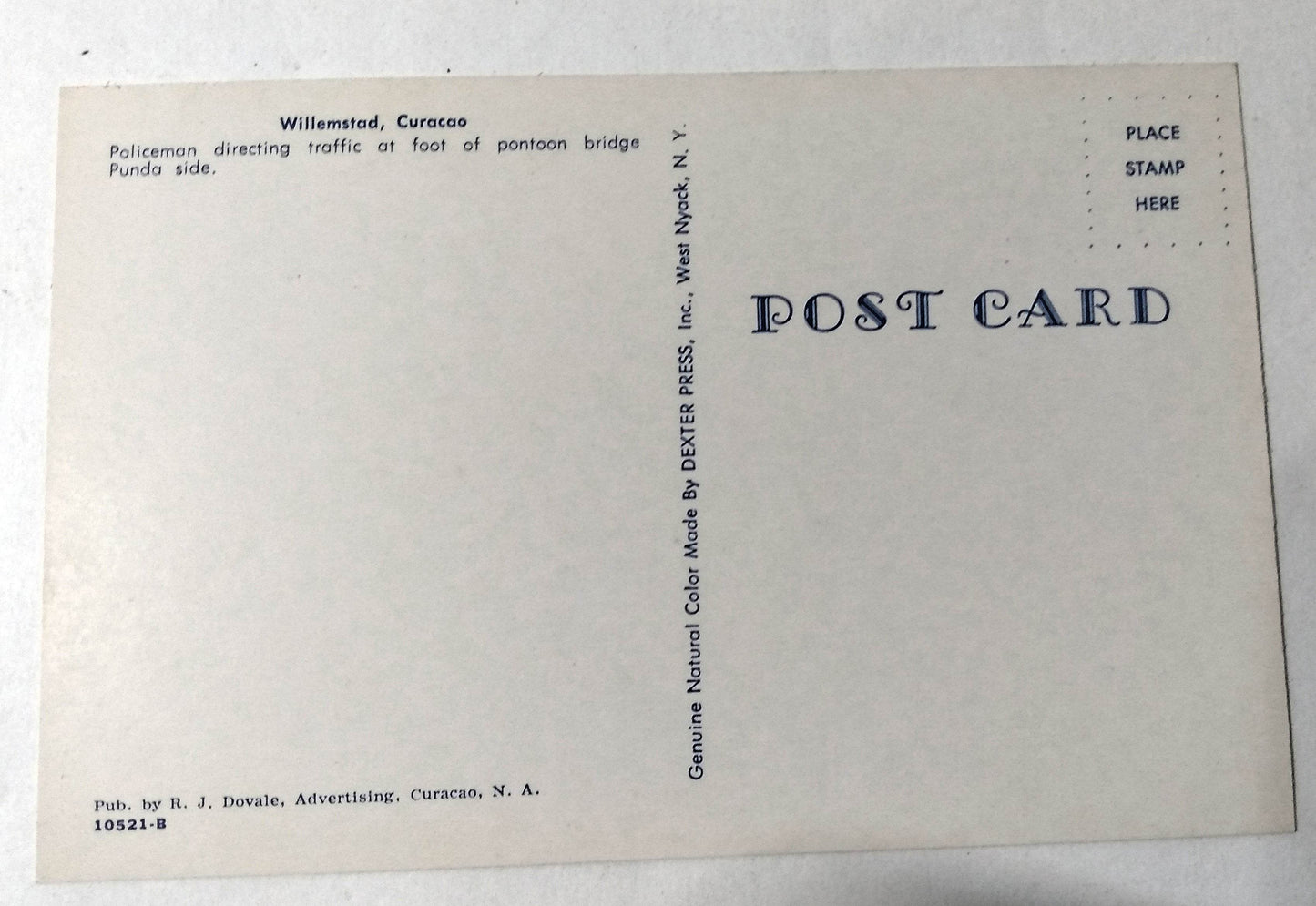 Policeman Directing Traffic Punda Pontoon Bridge Willemstad Curacao 1950's - TulipStuff