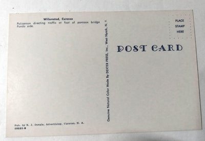 Policeman Directing Traffic Punda Pontoon Bridge Willemstad Curacao 1950's - TulipStuff