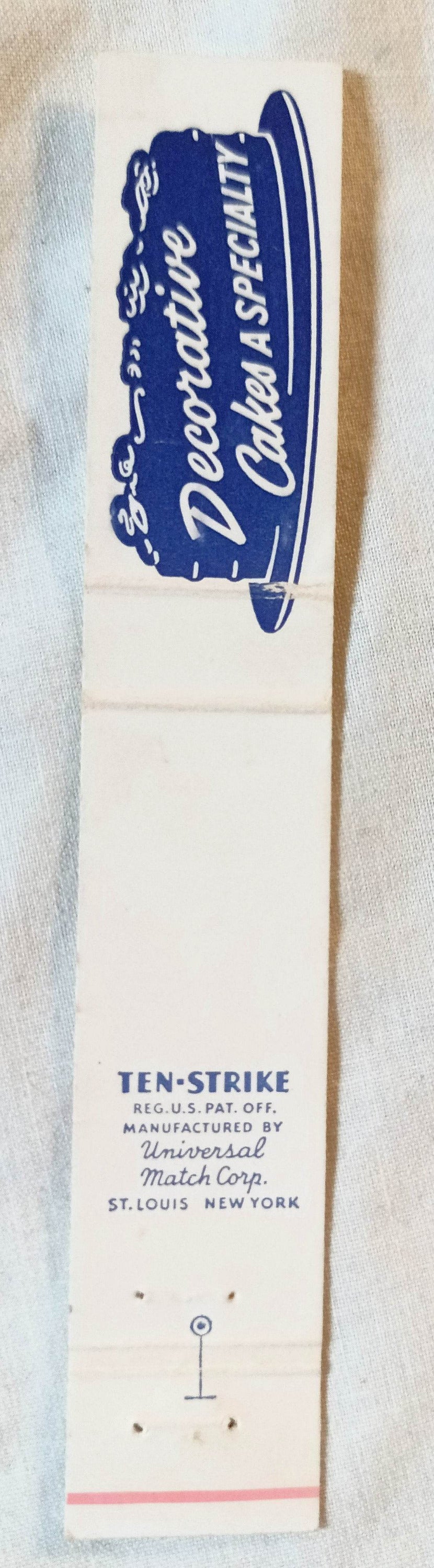 Wolf's Pastry Shop Baltimore St Gettysburg PA Matchbook Cover 1950's - TulipStuff