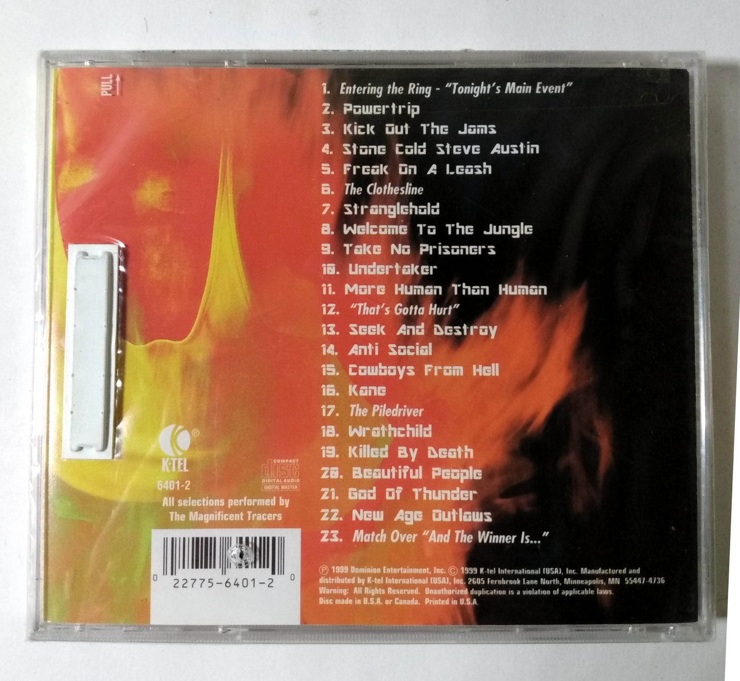 World Of Wrestling Rocks The Magnificant Tracers Album CD K-Tel 1999 - TulipStuff