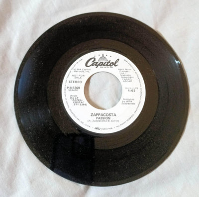 Zappacosta Passion Canadian Pop Rock 7" Vinyl Promo Capitol 1984 - TulipStuff
