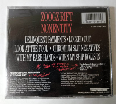 Zoogz Rift Nonentity (Water III: Fan Black Dada) Album CD SST 1988 - TulipStuff