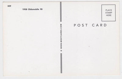 1958 Oldsmobile 98 Automobile Postcard - TulipStuff