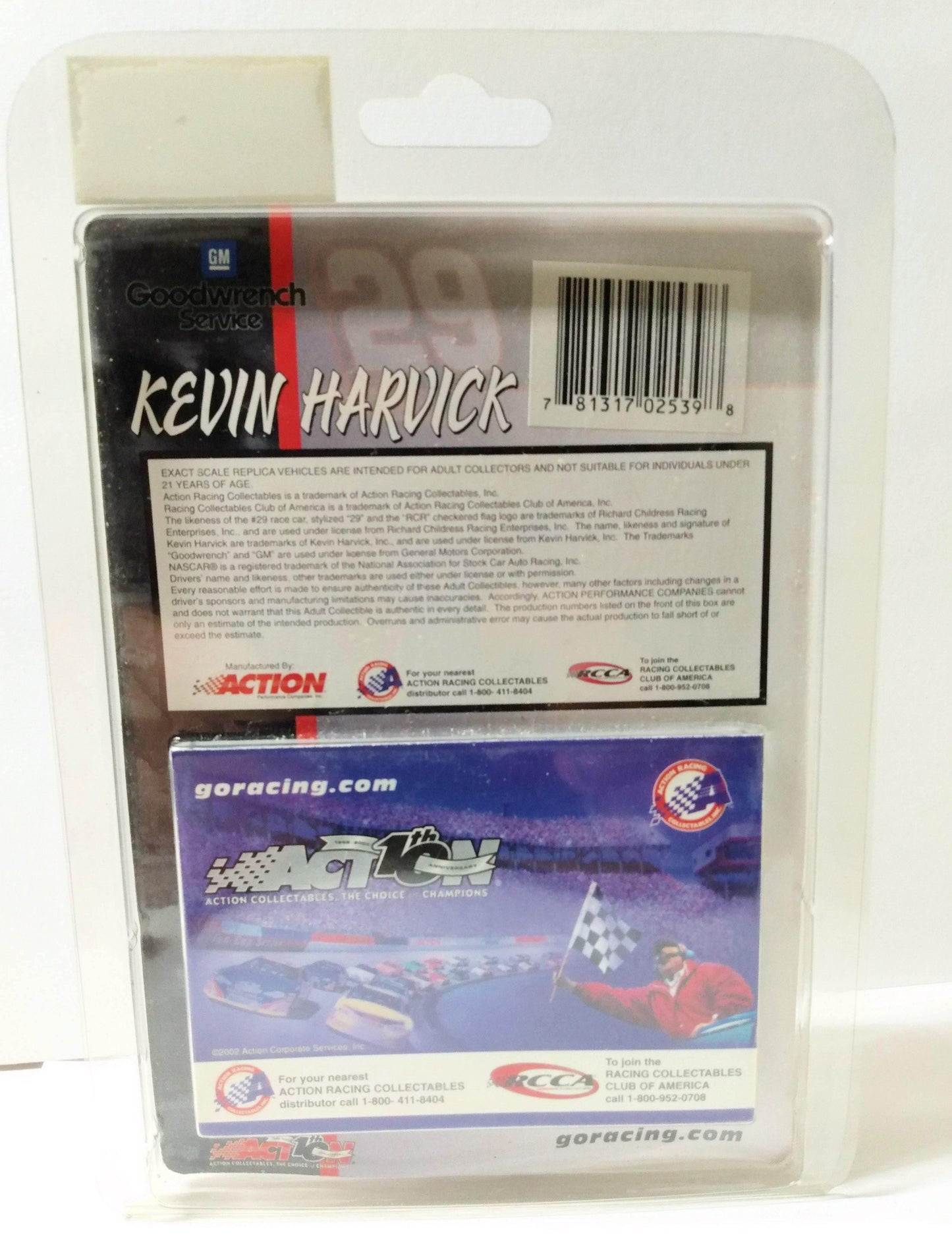 Action Racing 2002 Kevin Harvick #29 GM Goodwrench Service Monte Carlo - TulipStuff