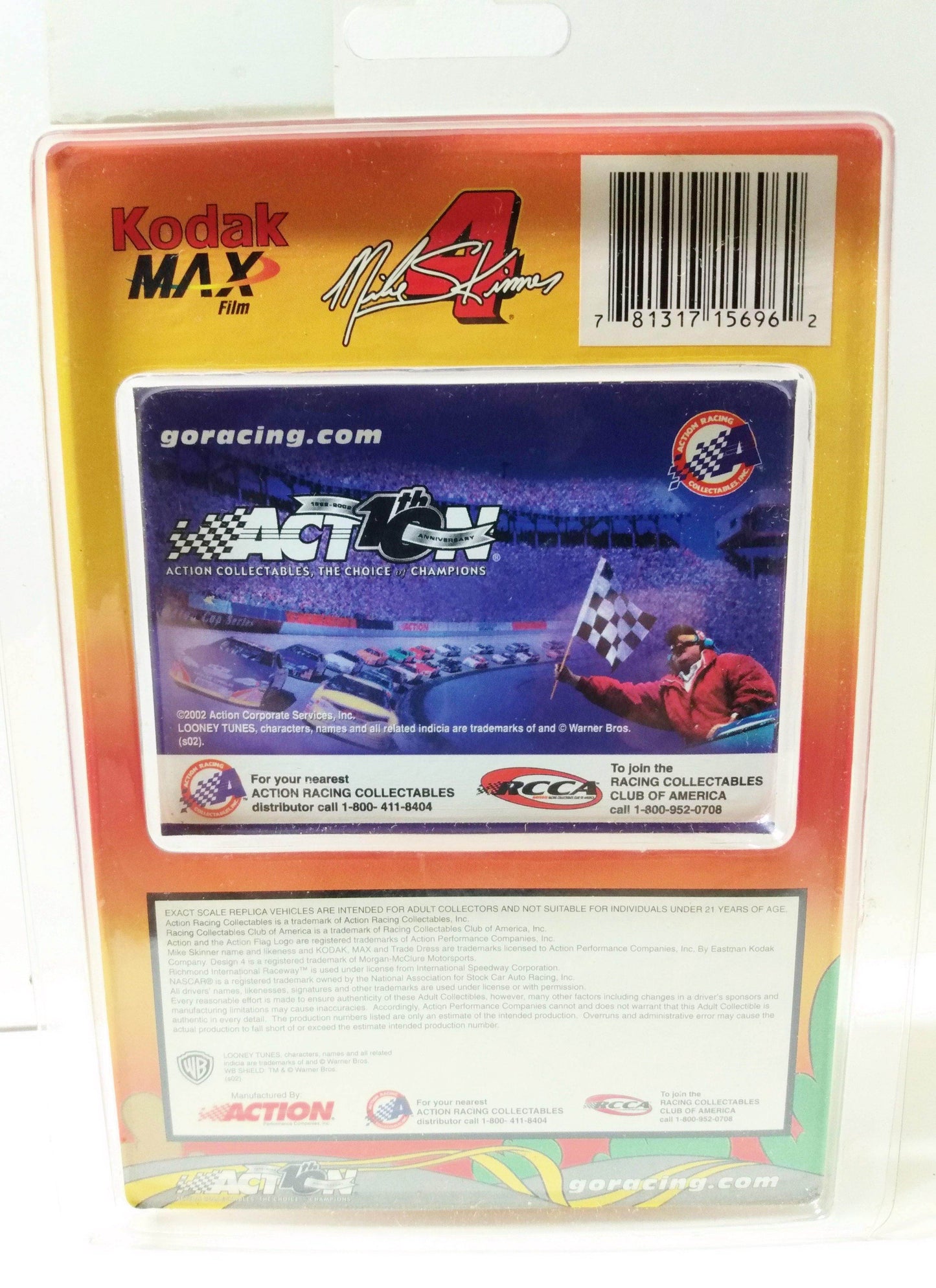 Action Racing 2002 Mike Skinner Kodak Looney Tunes Rematch Monte Carlo - TulipStuff