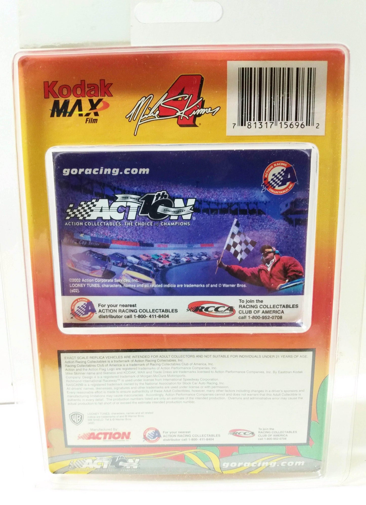 Action Racing 2002 Mike Skinner Kodak Looney Tunes Rematch Monte Carlo - TulipStuff