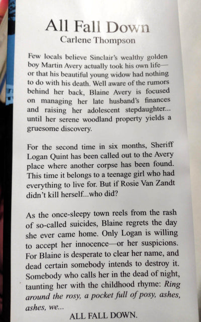 All Fall Down Carlene Thompson Thriller Mystery Hardcover - TulipStuff