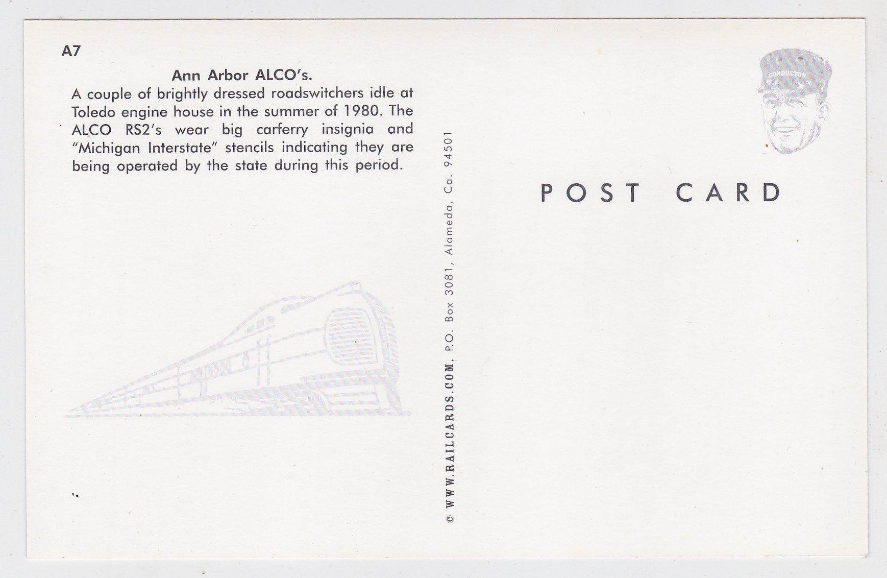 Ann Arbor Railroad Alco RS2  Diesel Switcher Locomotive 1980 - TulipStuff