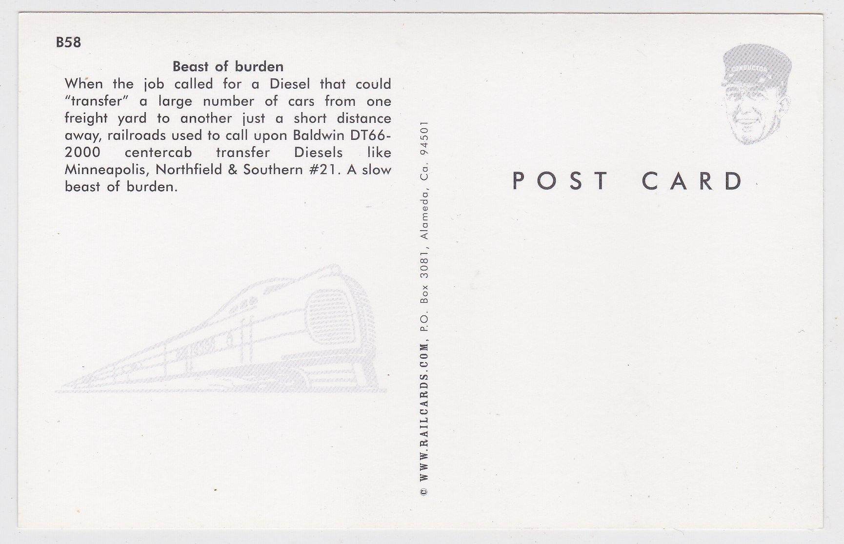 Minneapolis Northfield and Southern Baldwin DT66-2000 Diesel - TulipStuff