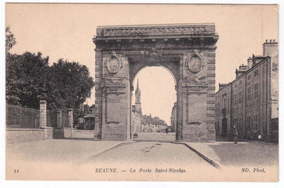 Beaune La Porte Saint-Nicolas Burgundy France 1919 Postcard - TulipStuff