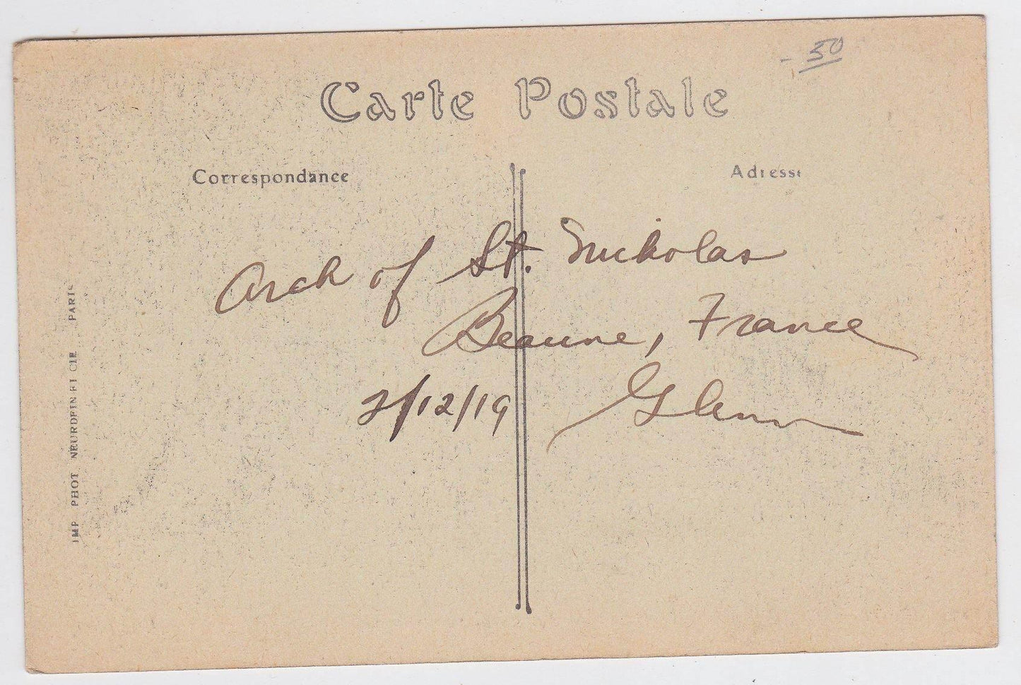 Beaune La Porte Saint-Nicolas Burgundy France 1919 Postcard - TulipStuff