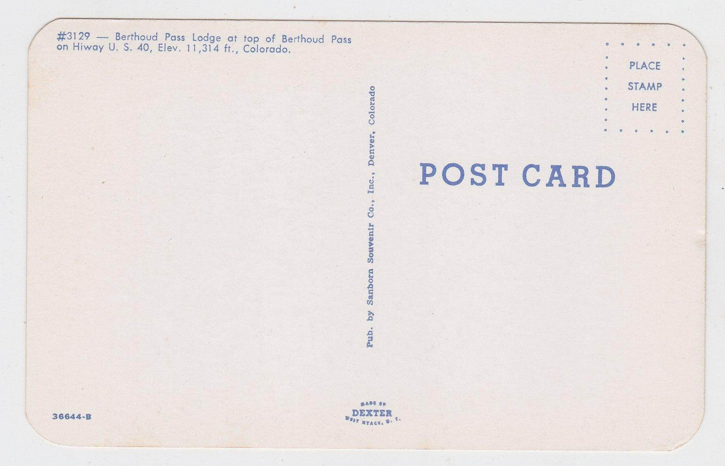 Berthoud Pass Lodge Rocky Mountains Colorado 1950's Postcard - TulipStuff