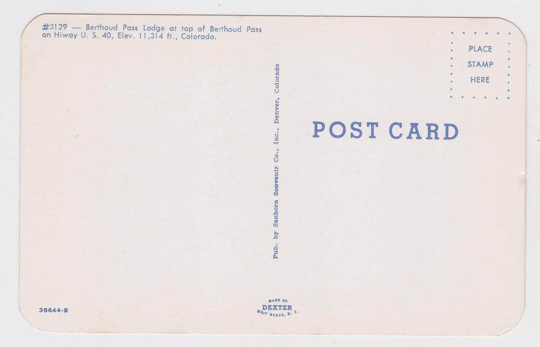 Berthoud Pass Lodge Rocky Mountains Colorado 1950's Postcard - TulipStuff