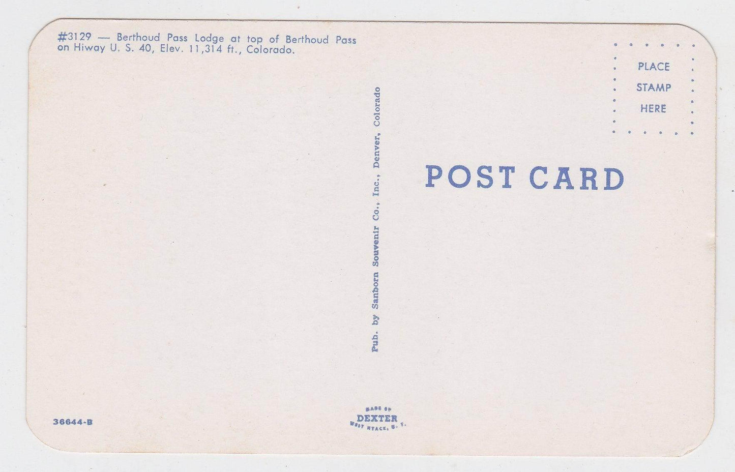 Berthoud Pass Lodge Rocky Mountains Colorado 1950's Postcard - TulipStuff