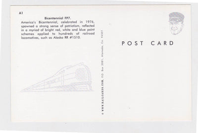 Alaska Railroad Bicentennial EMD FP7 Locomotive Postcard - TulipStuff