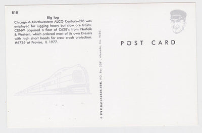 Chicago and Northwestern Big Lug ALCO Century-628 Locomotive Postcard - TulipStuff