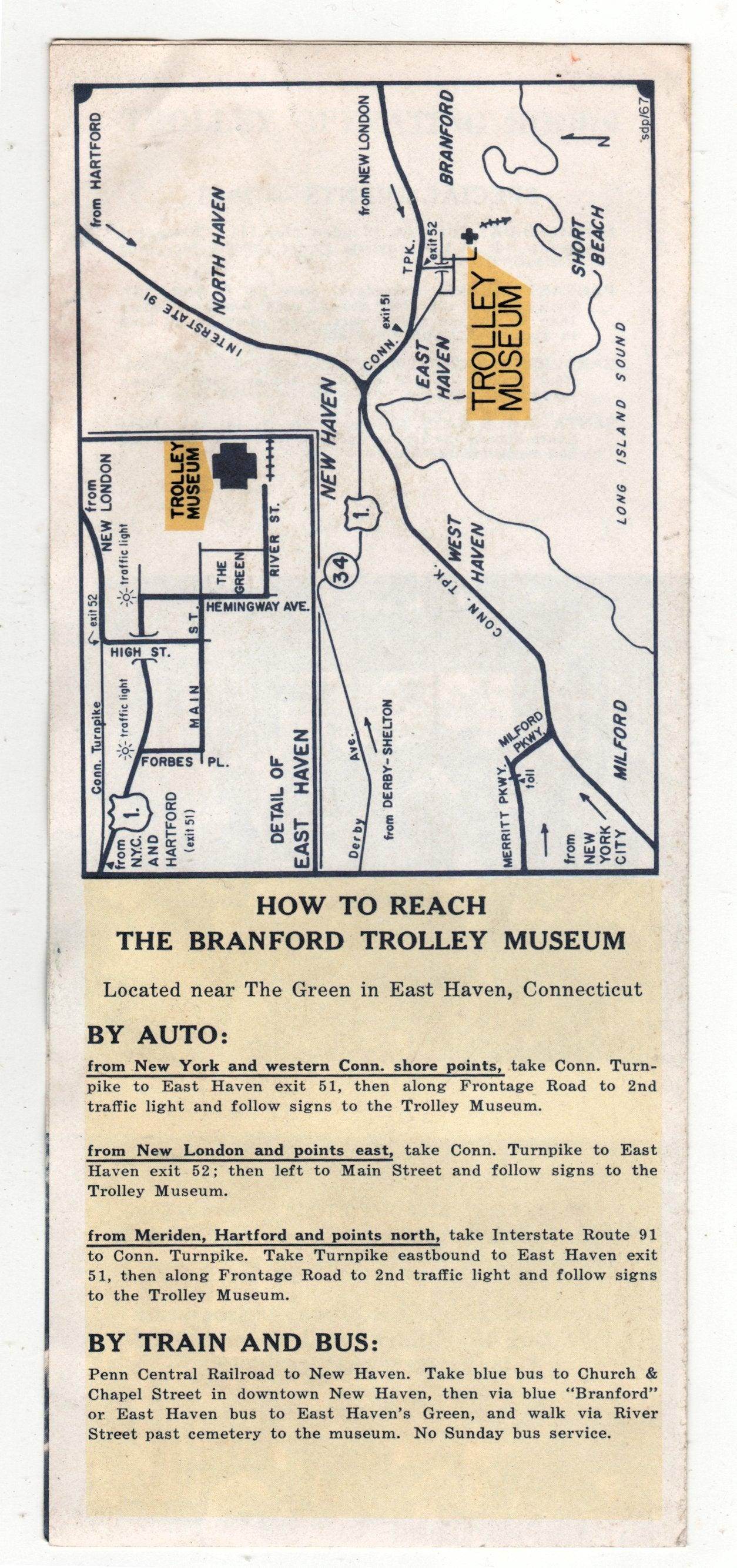 Branford Trolley Museum East Haven Connecticut 1975 Brochure - TulipStuff