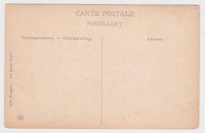 Bruges Le Quai Vert Belgium 1910's Antique Postcard - TulipStuff