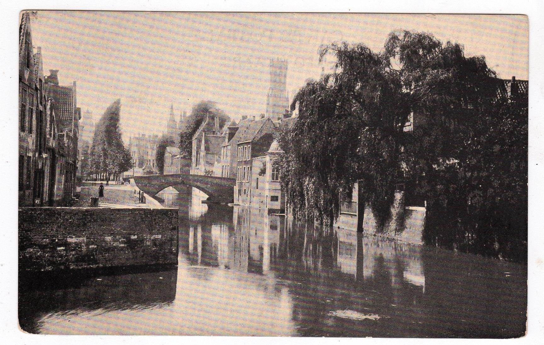 Bruges Le Quai Vert Belgium 1910's Antique Postcard - TulipStuff