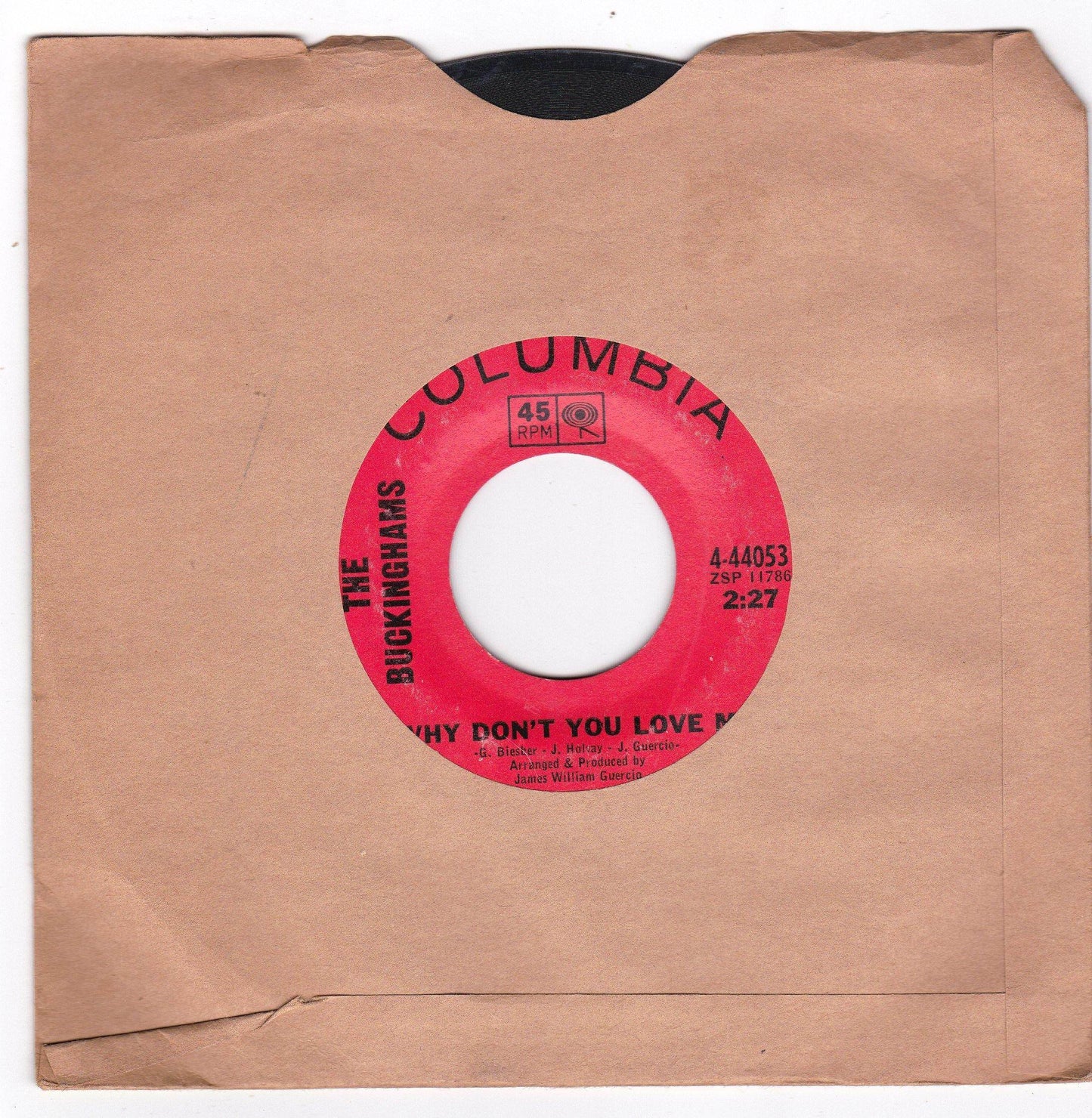 The Buckinghams Don't You Care / Why Don't You Love Me 7" 1967 - TulipStuff