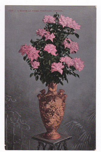 A Bunch of Roses Portland Oregon Flowers Antique Postcard 1910's - TulipStuff